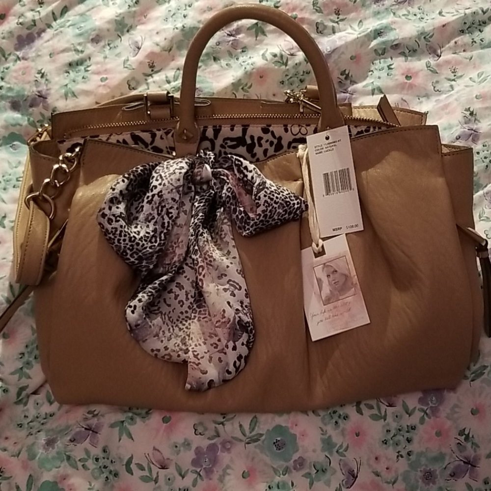 NWT JESSICA SIMPSON RUCHED LUCILLE SATCHEL - Picture 5 of 8